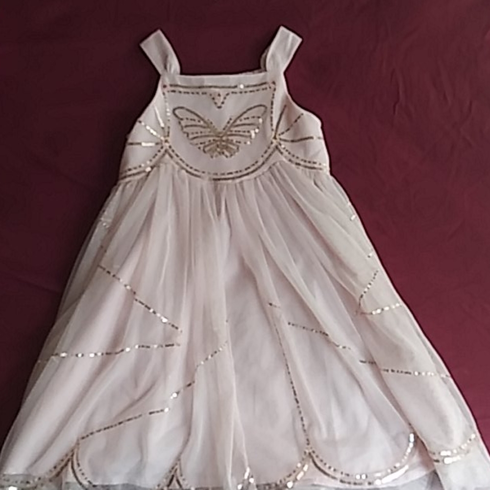 Pink dress with gold sequin design